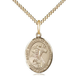 14kt Gold Filled Saint Bernard of Clairvaux Medal Religious Jewelry Engraved Catholic Saint Jewelry