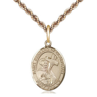 14kt Gold Filled Saint Bernard of Clairvaux Medal Religious Jewelry Engraved Catholic Saint Jewelry