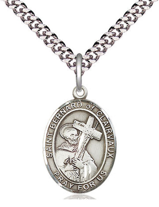 Pewter Saint Bernard of Clairvaux Medal Religious Jewelry Engraved Catholic Saint Jewelry