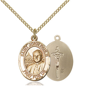 14kt Gold Filled Saint John Paul II Medal Religious Jewelry