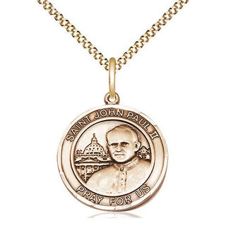 14kt Gold Filled Saint John Paul II Medal Religious Jewelry