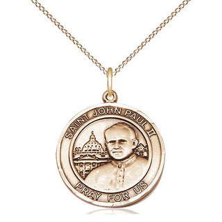 14kt Gold Filled Saint John Paul II Medal Religious Jewelry