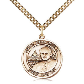 14kt Gold Filled Saint John Paul II Medal Religious Jewelry