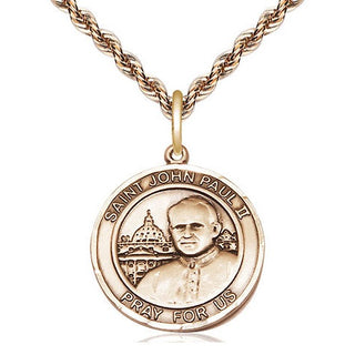 14kt Gold Filled Saint John Paul II Medal Religious Jewelry