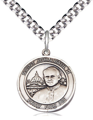 Pewter Saint John Paul II Medal Religious Jewelry