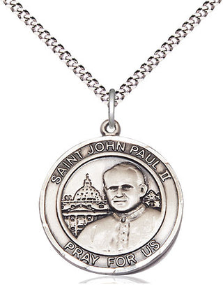 Sterling Silver Saint John Paul II Medal Religious Jewelry