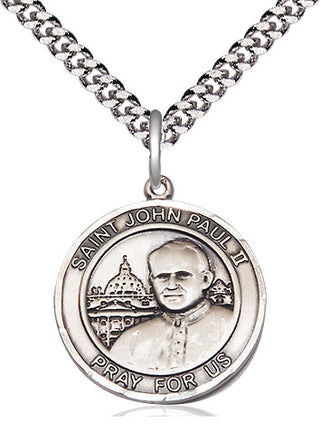 Sterling Silver Saint John Paul II Medal Religious Jewelry
