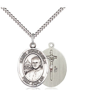 Sterling Silver Saint John Paul II Medal Religious Jewelry