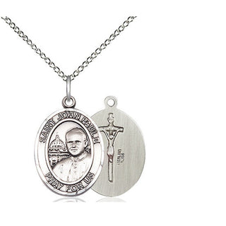 Sterling Silver Saint John Paul II Medal Religious Jewelry