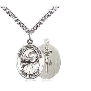 Sterling Silver Saint John Paul II Medal Religious Jewelry