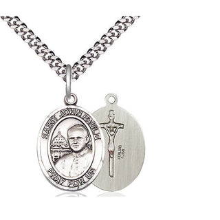 Sterling Silver Saint John Paul II Medal Religious Jewelry