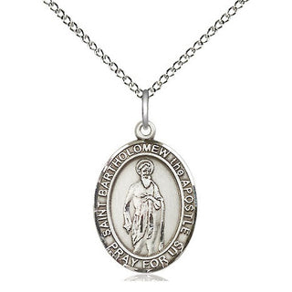 Sterling Silver Saint Bartholomew the Apostle Medal Religious Jewelry Engraved Catholic Saint Jewelry