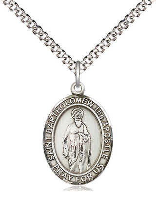 Sterling Silver Saint Bartholomew the Apostle Medal Religious Jewelry Engraved Catholic Saint Jewelry