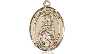 14kt Gold Filled Saint Matilda Medal Engraved Catholic Saint Jewelry