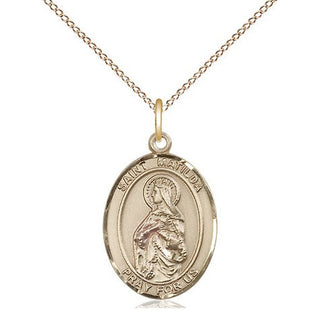 14kt Gold Filled Saint Matilda Medal Religious Jewelry Engraved Catholic Saint Jewelry
