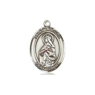 Pewter Saint Matilda Medal Engraved Catholic Saint Jewelry