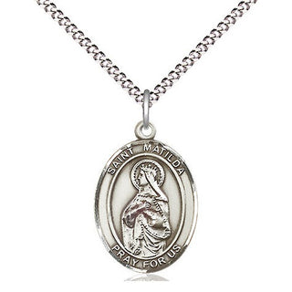 Pewter Saint Matilda Medal Religious Jewelry Engraved Catholic Saint Jewelry
