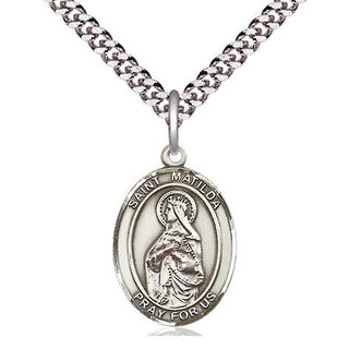 Pewter Saint Matilda Medal Religious Jewelry Engraved Catholic Saint Jewelry