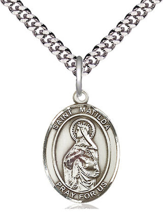 Sterling Silver Saint Matilda Medal Religious Jewelry Engraved Catholic Saint Jewelry