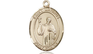 14kt Gold Filled Saint Maurus Medal Engraved Catholic Saint Jewelry
