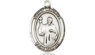 Pewter Saint Maurus Medal Engraved Catholic Saint Jewelry