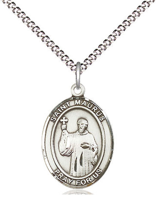 Pewter Saint Maurus Medal Religious Jewelry Engraved Catholic Saint Jewelry