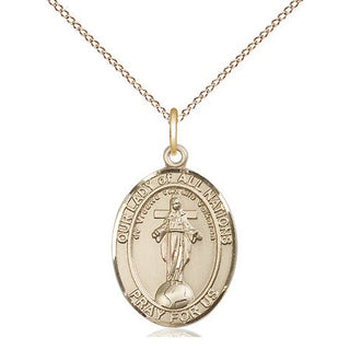 14kt Gold Filled Our Lady of All Nations Medal Religious Jewelry Engraved Catholic Saint Jewelry