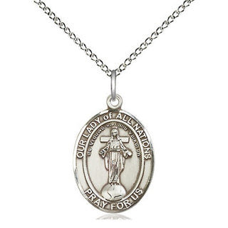 Sterling Silver Our Lady of All Nations Medal Religious Jewelry Engraved Catholic Saint Jewelry