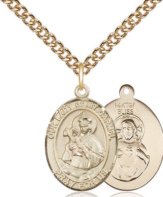 14kt Gold Filled Our Lady of Mount Carmel Medal Religious Jewelry