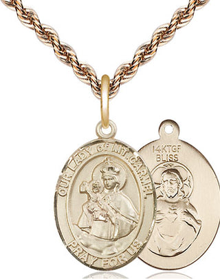 14kt Gold Filled Our Lady of Mount Carmel Medal Religious Jewelry