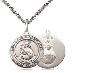 Sterling Silver Our Lady of Mount Carmel Medal Religious Jewelry