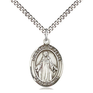 Sterling Silver Our Lady of Peace Medal | Medium | Engravable
