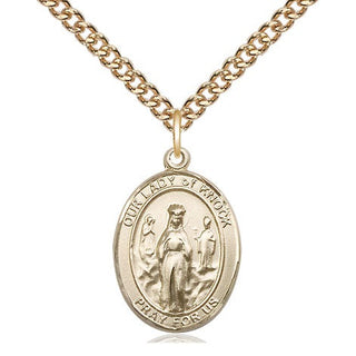 14kt Gold Our Lady of Knock Medal Engraved Catholic Saint Jewelry