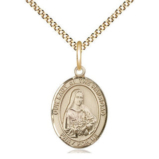 14kt Gold Filled Our Lady of the Railroad Medal Religious Jewelry Engraved Catholic Saint Jewelry