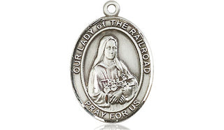 Sterling Silver Our Lady of the Railroad Medal Religious Jewelry Engraved Catholic Saint Jewelry