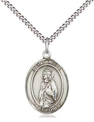 Pewter Saint Alice Medal Religious Jewelry Engraved Catholic Saint Jewelry