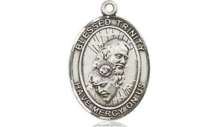 Pewter Blessed Trinity Medal Engraved Catholic Saint Jewelry