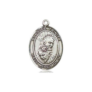 Sterling Silver Blessed Trinity Medal Engraved Catholic Saint Jewelry