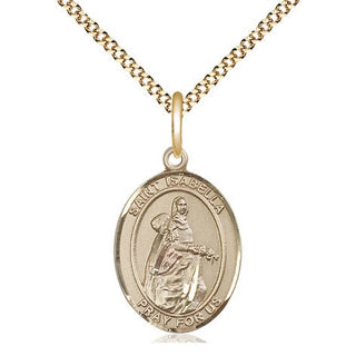 14kt Gold Filled Saint Isabella of Portugal Medal Religious Jewelry Engraved Catholic Saint Jewelry