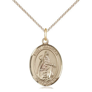 14kt Gold Filled Saint Isabella of Portugal Medal Religious Jewelry Engraved Catholic Saint Jewelry