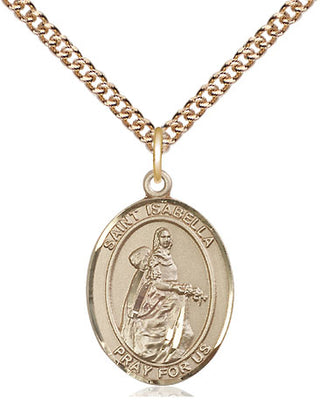 14kt Gold Filled Saint Isabella of Portugal Medal Religious Jewelry Engraved Catholic Saint Jewelry