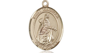 14kt Gold Saint Isabella of Portugal Medal Engraved Catholic Saint Jewelry