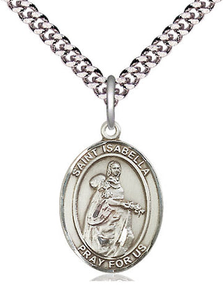 Pewter Saint Isabella of Portugal Medal Religious Jewelry Engraved Catholic Saint Jewelry