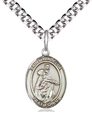 Pewter Saint Isabella of Portugal Medal Religious Jewelry Engraved Catholic Saint Jewelry