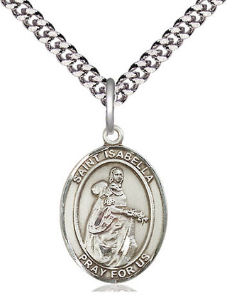 Pewter Saint Isabella of Portugal Medal Religious Jewelry Engraved Catholic Saint Jewelry