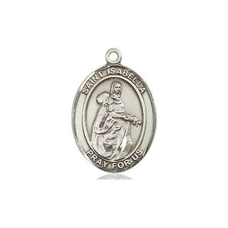 Sterling Silver Saint Isabella of Portugal Medal Religious Jewelry Engraved Catholic Saint Jewelry