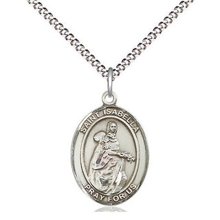 Sterling Silver Saint Isabella of Portugal Medal Religious Jewelry Engraved Catholic Saint Jewelry