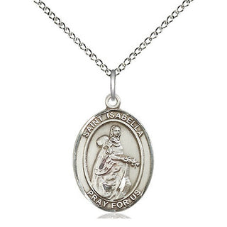 Sterling Silver Saint Isabella of Portugal Medal Religious Jewelry Engraved Catholic Saint Jewelry