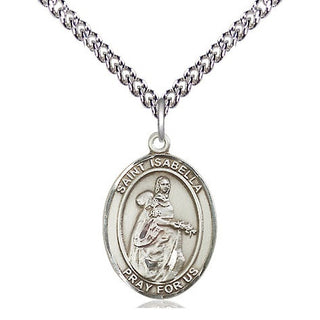 Sterling Silver Saint Isabella of Portugal Medal Religious Jewelry Engraved Catholic Saint Jewelry