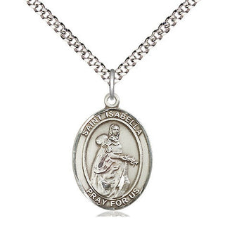 Sterling Silver Saint Isabella of Portugal Medal Religious Jewelry Engraved Catholic Saint Jewelry